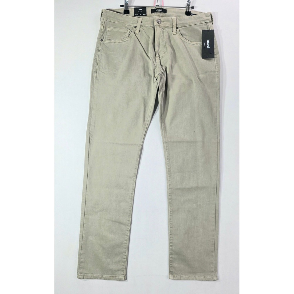 NEW Mavi Jake Slim Fit Stretch Jeans Beige Khaki TAG 34x32 (measures 35×31)
